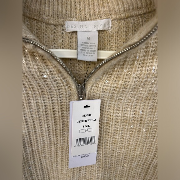 Design History  Sequin-Embroidered Quarter-Zip Sweater - Picture 9 of 9